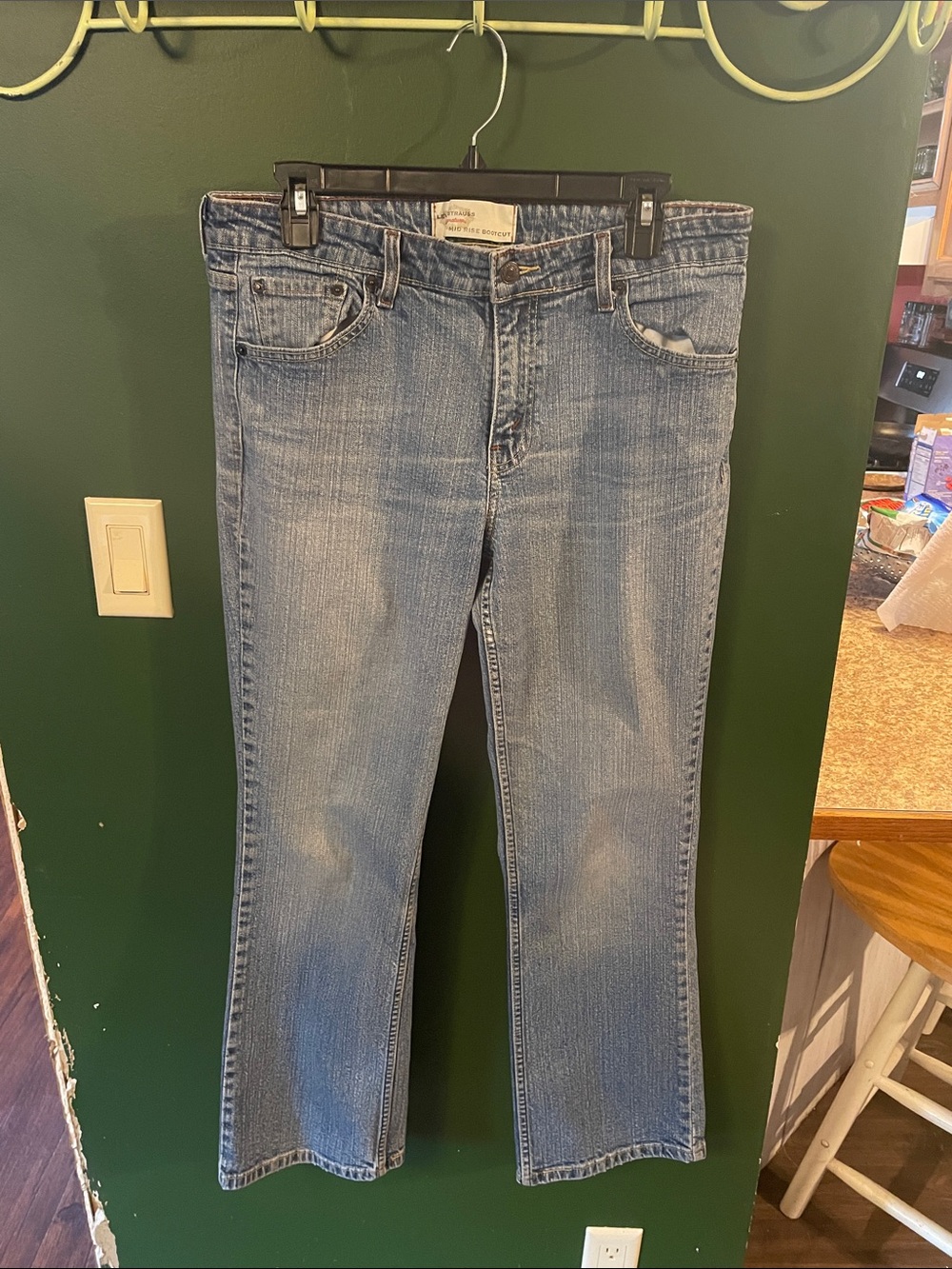 Levi Strauss Signature Mid-Rise Boot Cut Size Misses 12 Short Faded Jeans